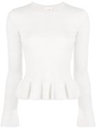 See By Chloé Flounced Knit Top - Nude & Neutrals