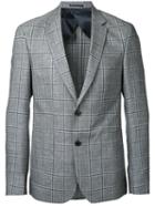 Cerruti 1881 Woven Check Blazer, Men's, Size: 46, Grey, Linen/flax/lambs Wool
