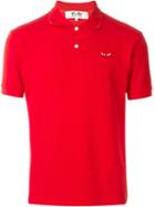 Comme Des Garçons Play Embroidered Heart Polo Shirt, Men's, Size: Large, Red, Cotton