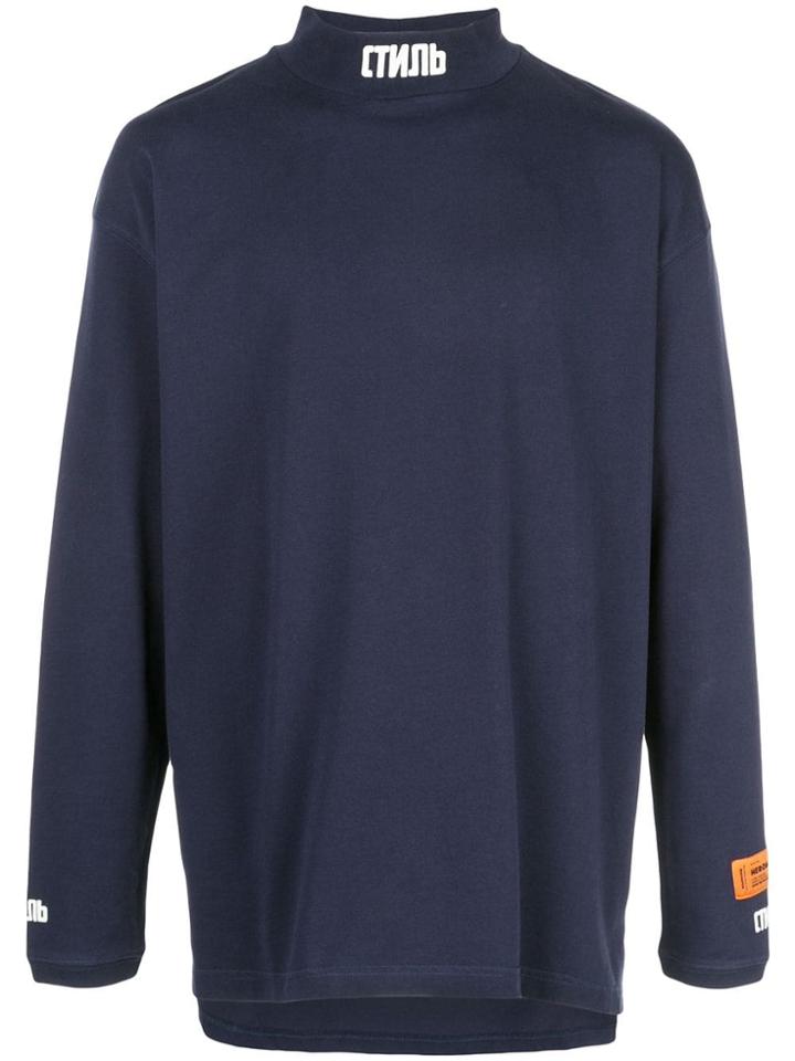 Heron Preston Branded Collar T-shirt - Blue