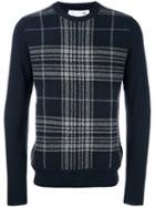 Comme Des Garçons Shirt 'check' Jumper, Men's, Size: Large, Blue, Polyamide/wool