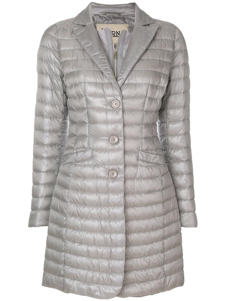 Herno Padded Layered Look Coat - Grey