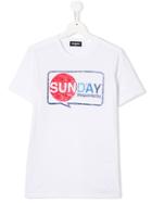 Dsquared2 Kids 'sunday' Print T-shirt - White
