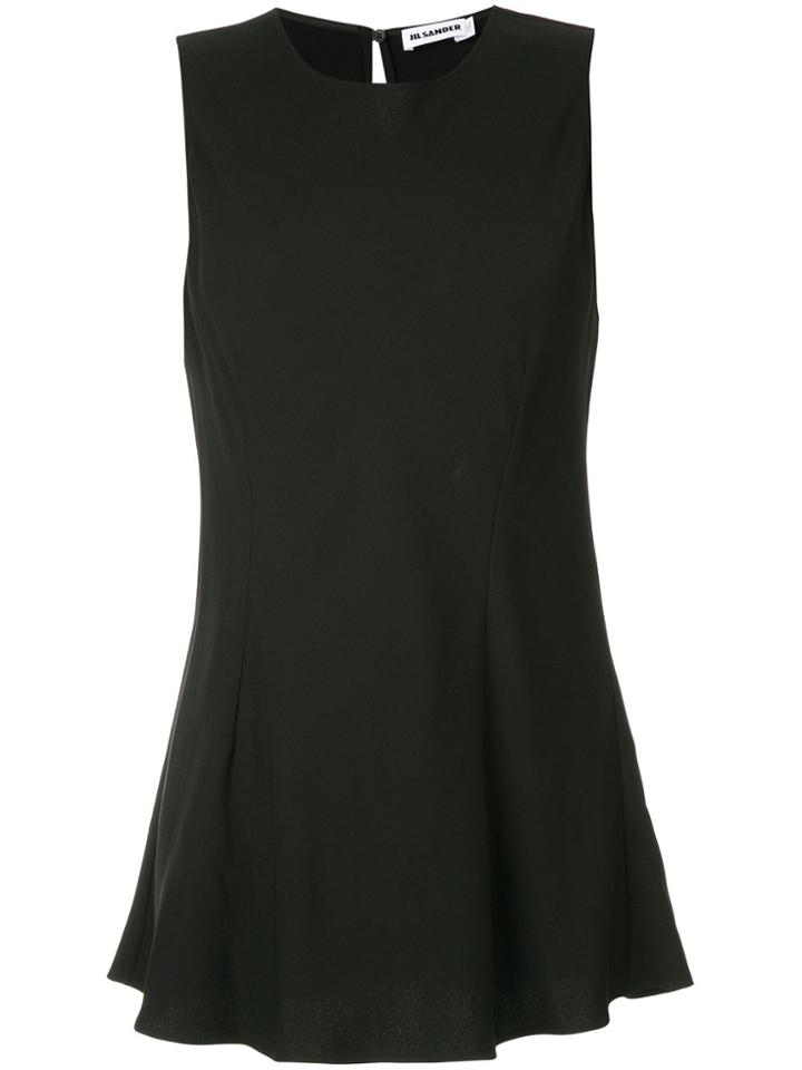 Jil Sander Long-line Sleeveless Blouse - Black
