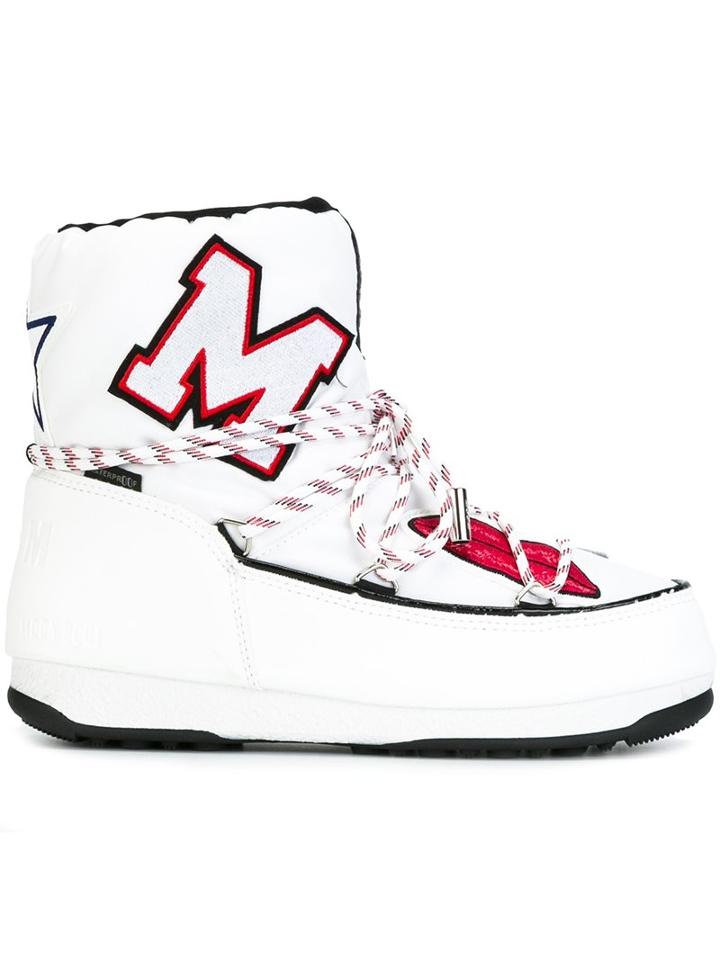 Msgm Msgm X Moon Boot Apres-ski Boots, White, Nylon/polyamide/polyurethane/rubber