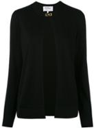 Salvatore Ferragamo - Open Front Cardigan - Women - Virgin Wool - L, Black, Virgin Wool