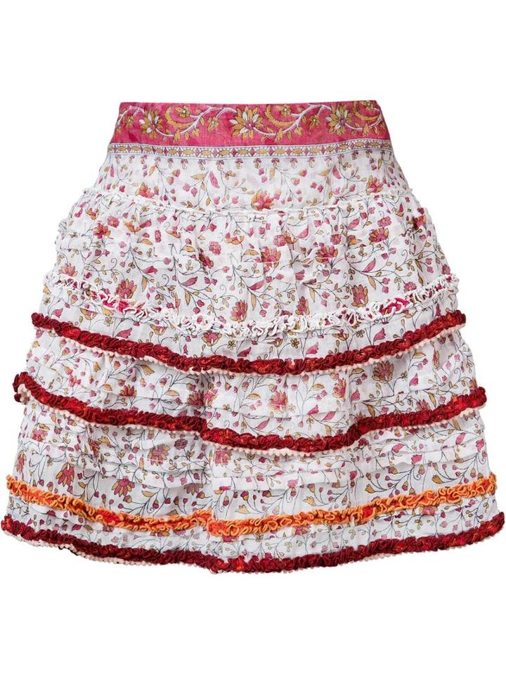 Poupette St Barth 'bibi' Mini Skirt, Women's, Size: Xs, Pink/purple, Cotton