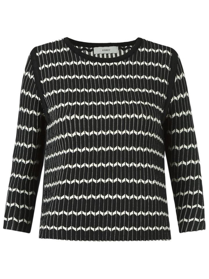 Egrey Printed Knit Blouse, Women's, Size: Pp, Black, Polyamide/spandex/elastane/viscose