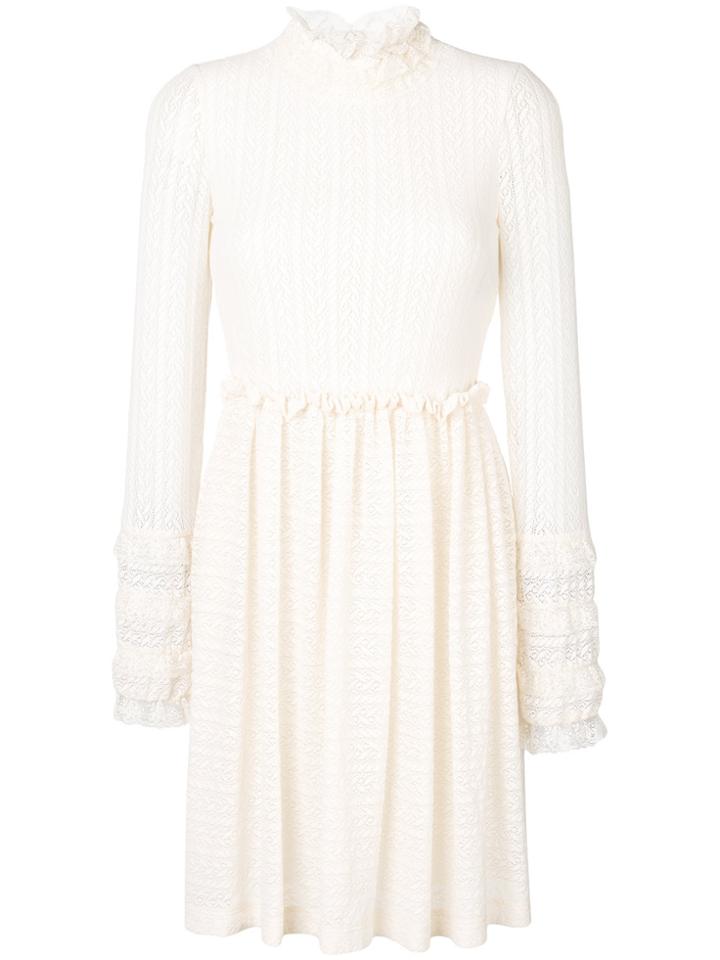 Philosophy Di Lorenzo Serafini Ruffle Neck Lace Dress - White