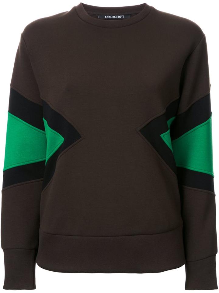 Neil Barrett Colour Block Sweatshirt, Women's, Size: Xxs, Green, Cotton/lyocell
