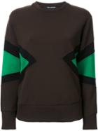 Neil Barrett Colour Block Sweatshirt, Women's, Size: Xxs, Green, Cotton/lyocell