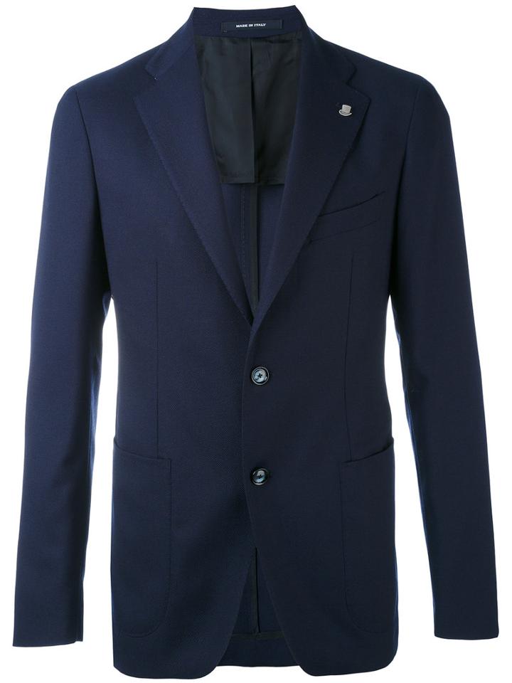 Tagliatore - Patch Pockets Blazer - Men - Cupro/virgin Wool - 46, Blue, Cupro/virgin Wool