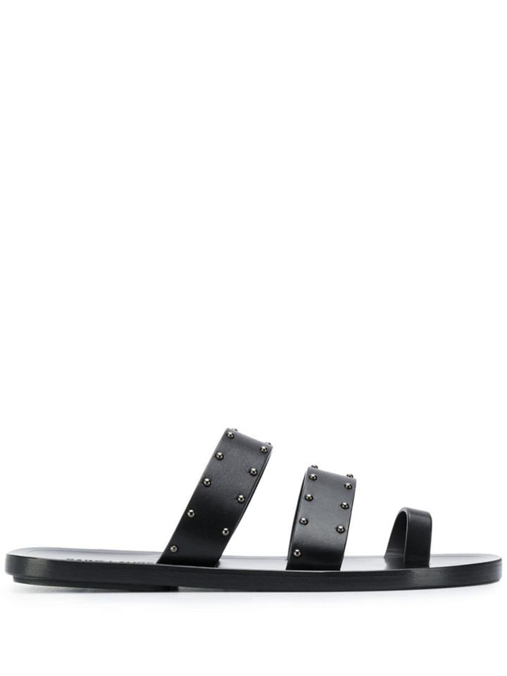 Saint Laurent Studded Slides - 1000 Black