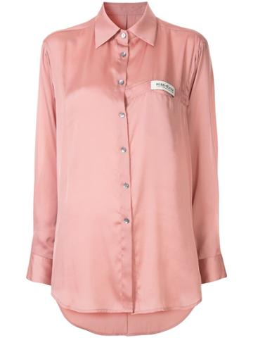 Kimhekim Oversized Logo Tag Shirt - Pink