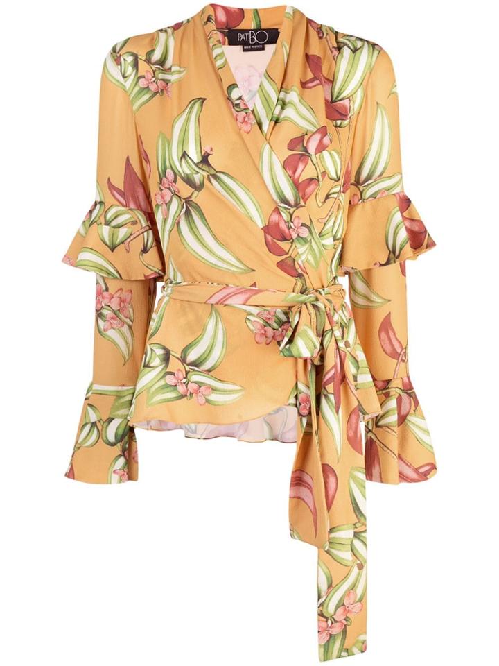 Patbo Zebrina Printed Wrap Top - Yellow