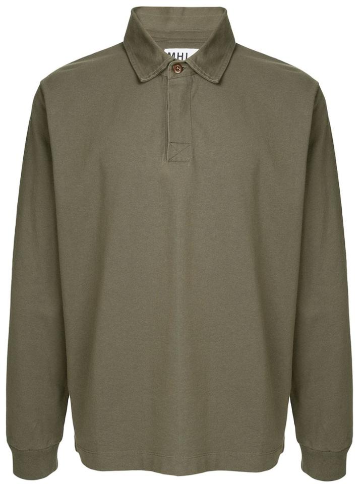 Margaret Howell Long Sleeved Polo Shirt - Green
