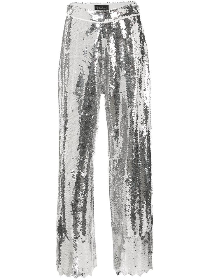 Dima Ayad Wide-leg Flared Trousers - Silver
