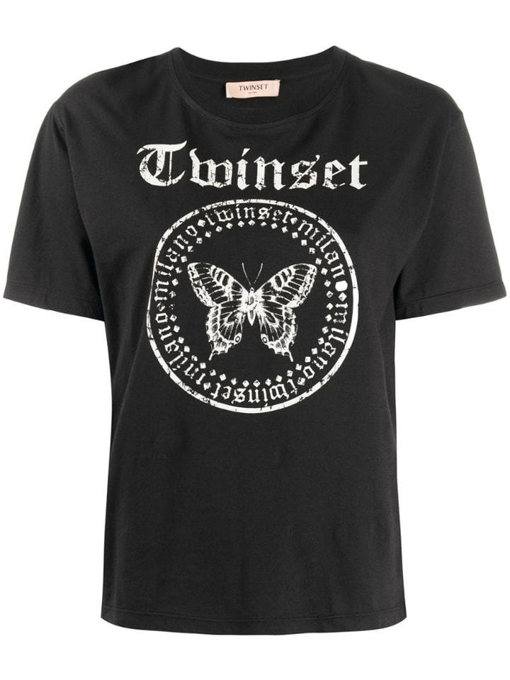 Twin-set Logo Print T-shirt - Black