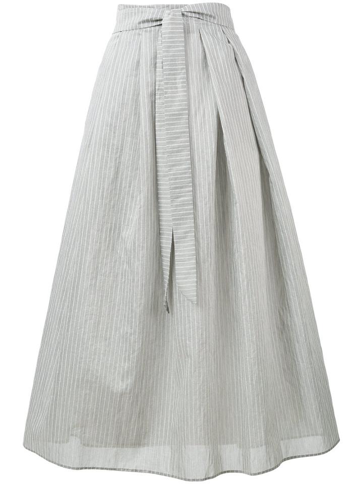 Fabiana Filippi - Mid-length Pinstripe Skirt - Women - Cotton/polyamide/polyester - 44, Women's, Grey, Cotton/polyamide/polyester