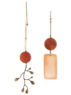 Forte Forte Mismatched Geometric Drop Earrings - Brown