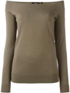 Theory Boat Neck Jumper - Green