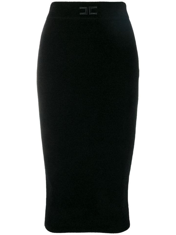 Elisabetta Franchi Mid-length Logo Pencil-skirt - Black