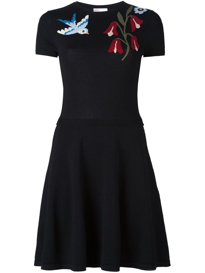 Red Valentino Flower Short Sweater Dress