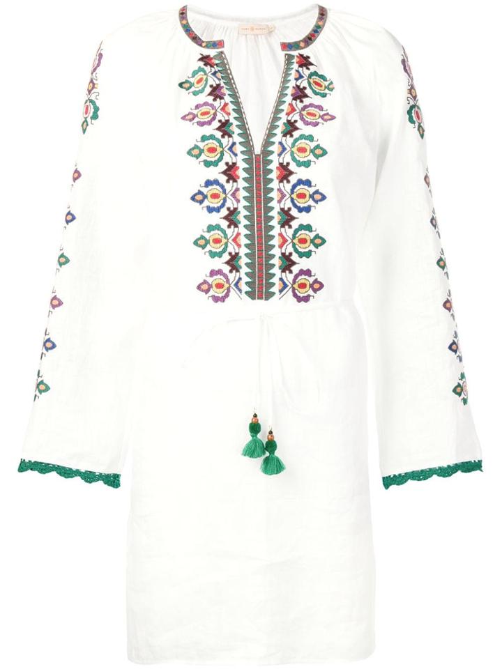 Tory Burch Embroidered Beach Dress - White