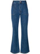 See By Chloé - Retro Flare Cropped Jeans - Women - Cotton/spandex/elastane - 27, Blue, Cotton/spandex/elastane