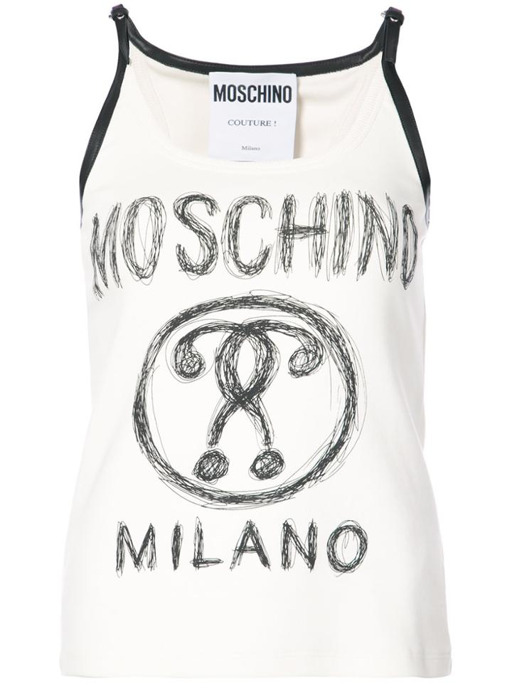 Moschino Buckle Strap Tank Top - White