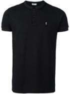 Saint Laurent Band Collar Polo Shirt, Men's, Size: Xs, Black, Cotton