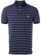 Polo Ralph Lauren Logo Patch Striped Polo Shirt, Men's, Size: Large, Blue, Cotton/spandex/elastane
