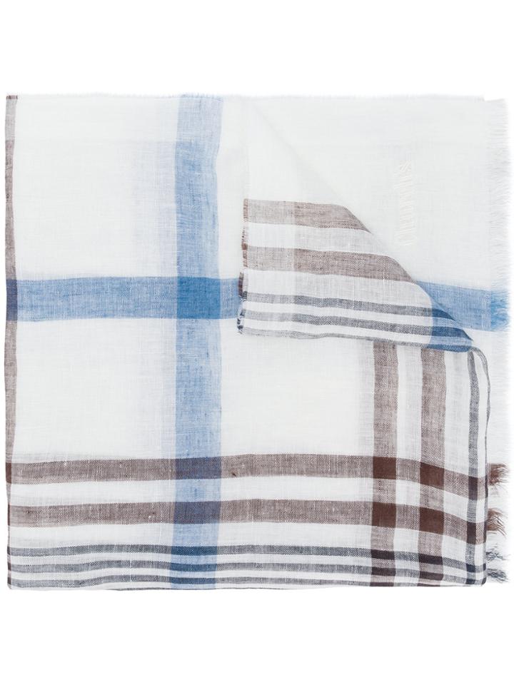 Church's Check Scarf - White
