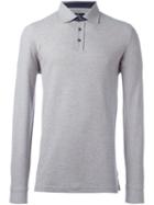 Hackett Longsleeved Polo Shirt, Men's, Size: Xxl, Grey, Cotton