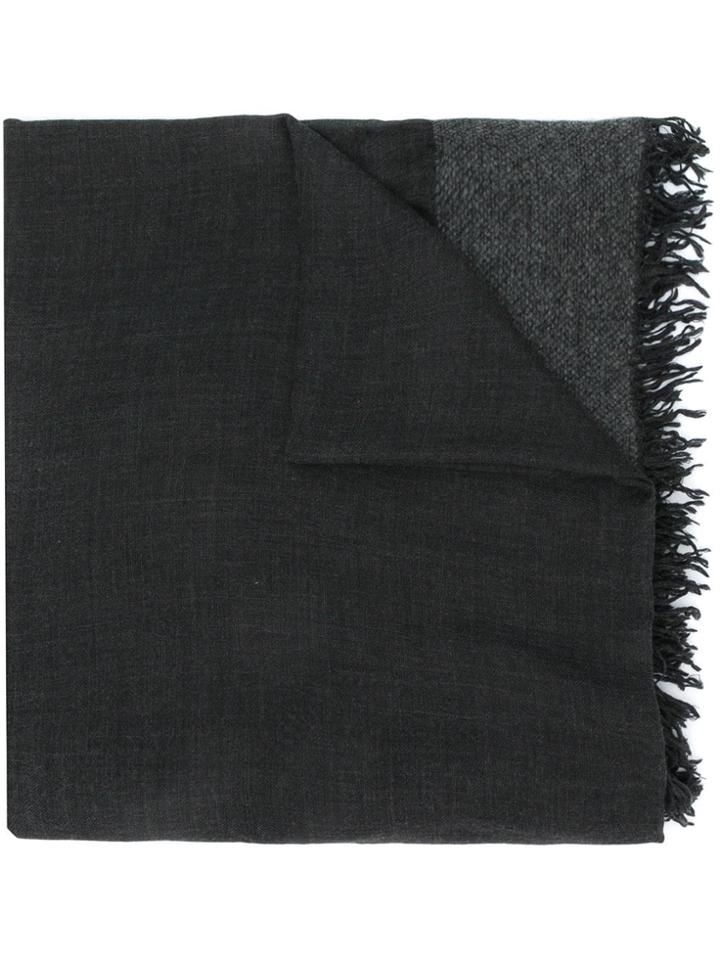 Faliero Sarti Frayed Hem Square Scarf - Grey