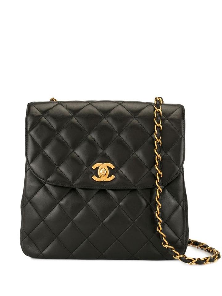 Chanel Pre-owned Flap Chain Crossbody Bag - Black