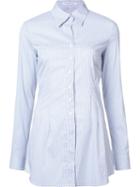 Walter Voulaz Striped Shirt, Women's, Size: 46, Blue, Cotton/polyamide/spandex/elastane