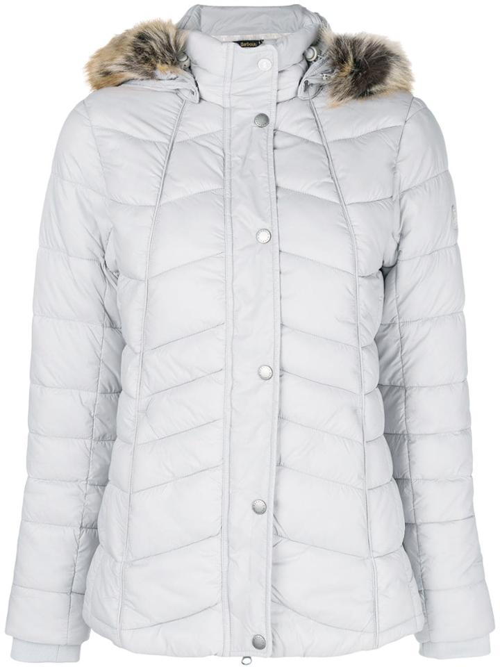Barbour Fur Hood Trim Puffer Jacket - Grey