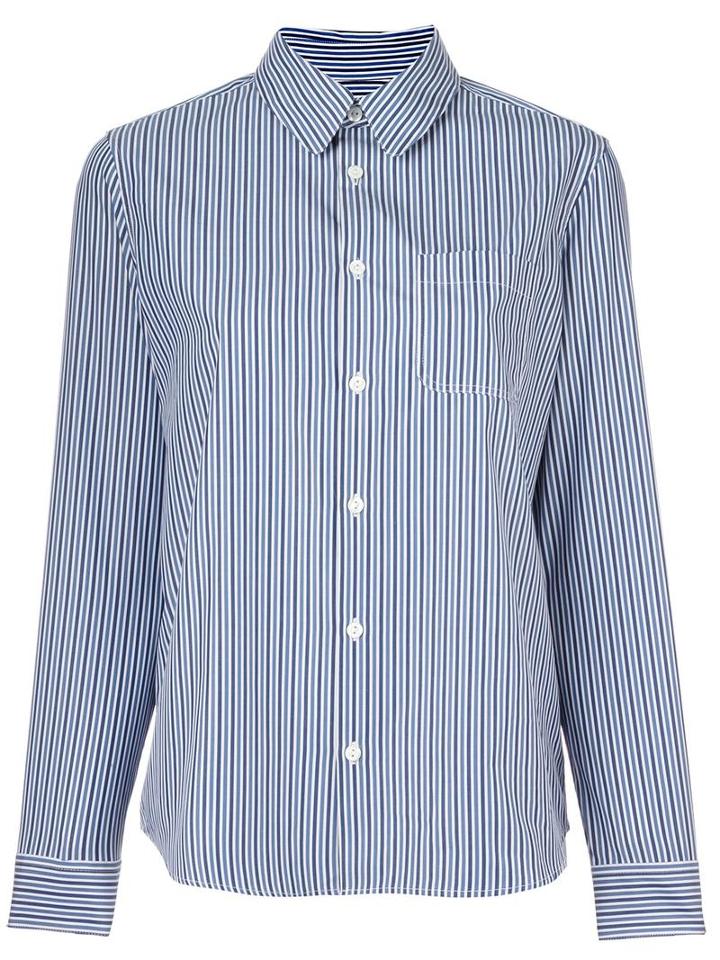 A.p.c. Pinstriped Button Down Shirt, Women's, Size: 38, Blue, Cotton