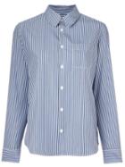A.p.c. Pinstriped Button Down Shirt, Women's, Size: 38, Blue, Cotton