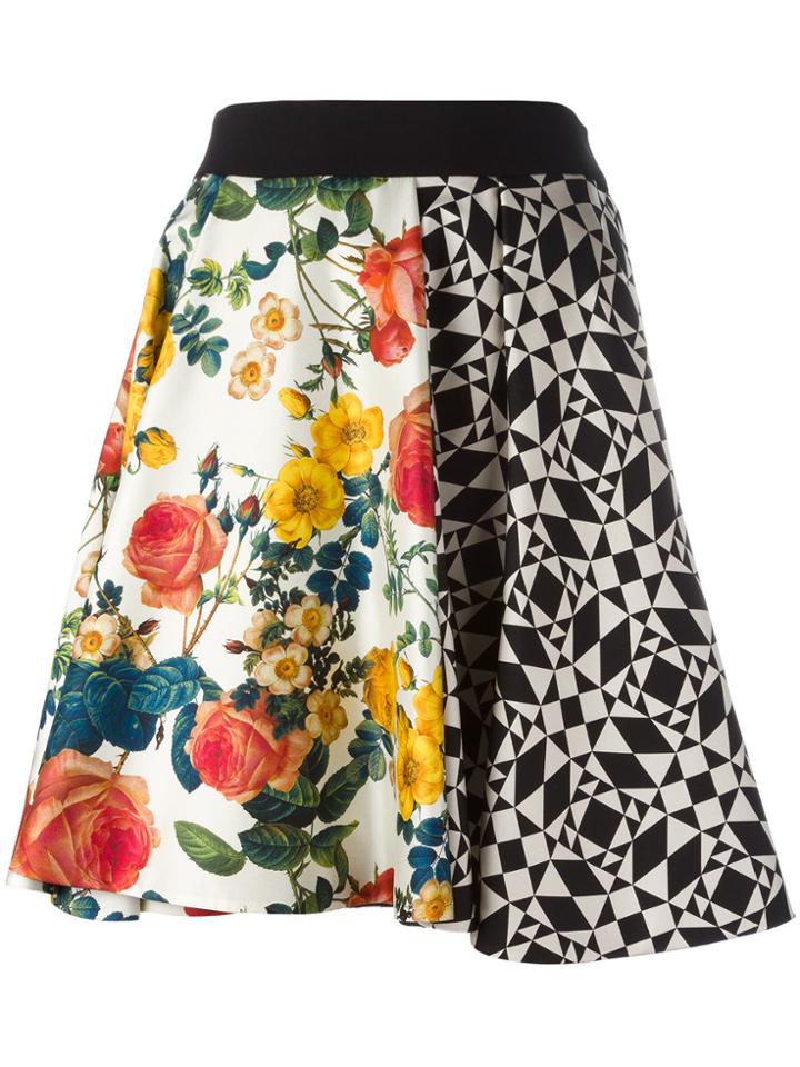 Fausto Puglisi Gonna Geometrica Fiori Skirt - Multicolour