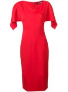 Sies Marjan Drape Sleeve Fitted Dress - Red