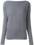 Roberto Collina Cashmere Boat Neck Jumper, Women's, Size: Large, Grey, Cashmere