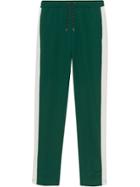 Burberry Sport Stripe Cotton Blend Drawcord Trousers - Green