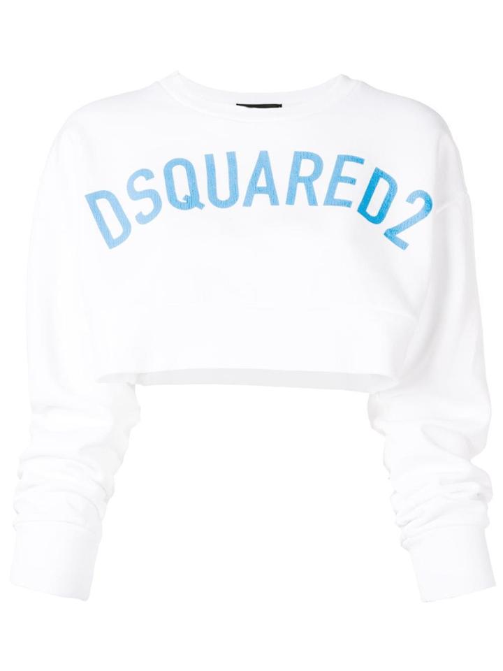 Dsquared2 Cropped Logo Sweatshirt - White
