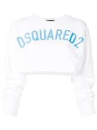 Dsquared2 Cropped Logo Sweatshirt - White
