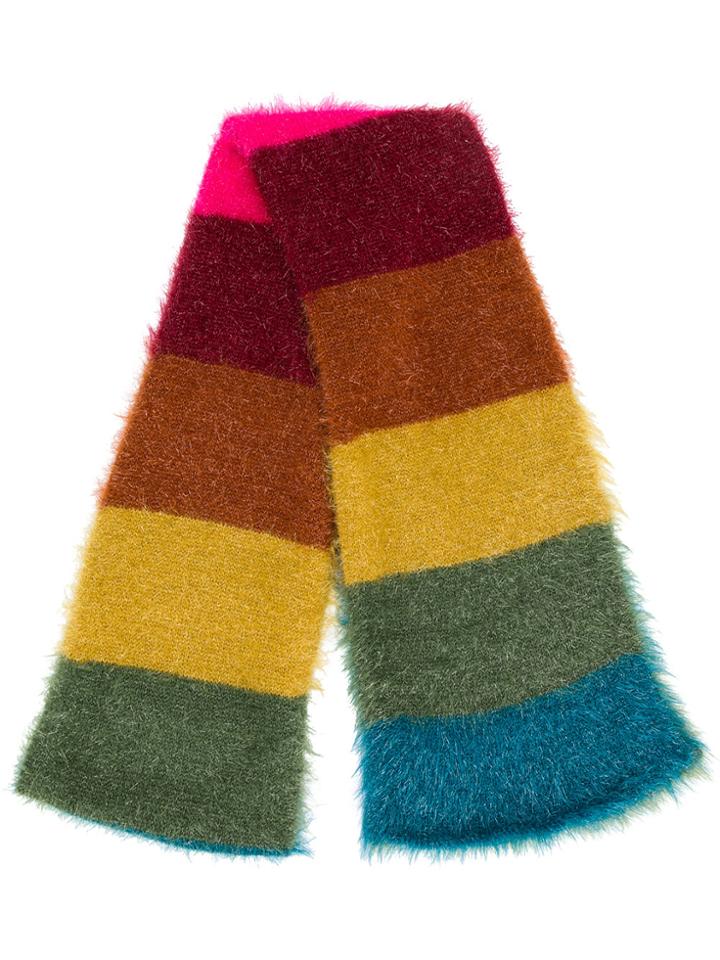 Faliero Sarti Rainbow Stripe Scarf - Pink & Purple