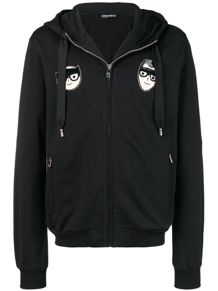 Dolce & Gabbana Hooded Patch Jacket - Black