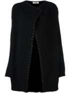 Valentino Studded Cardi-coat, Women's, Size: Small, Black, Cashmere/virgin Wool