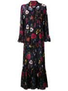 Mcq Alexander Mcqueen Floral Print V-neck Dress - Black